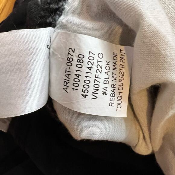 Ariat Rebar M7 Pants Mens 42 X30 Black DuraStretch Made Tough Straight Slim - Picture 8 of 12